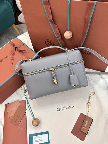 Fortok Loro Piana Extra Pocket L27 Grey 27 x 10 x 16 cm 