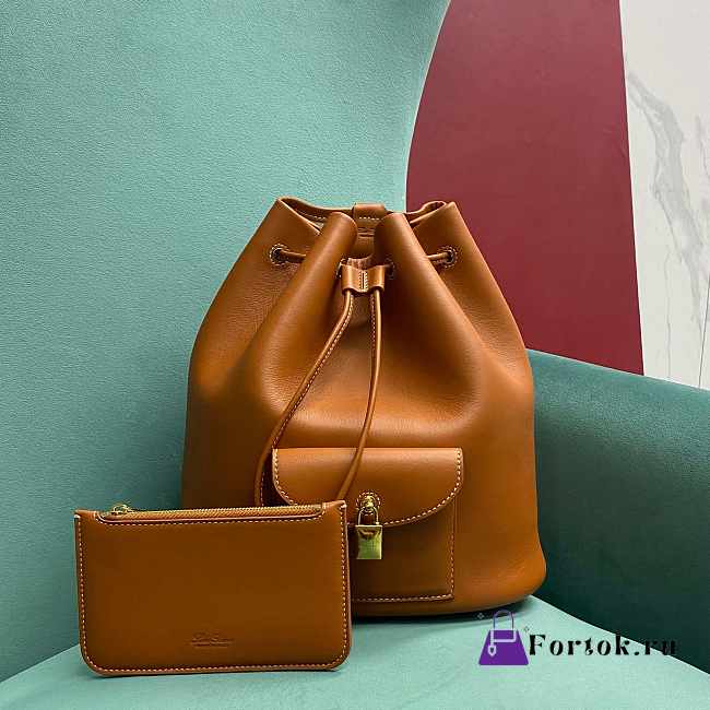 Fortok Loro Piana Extra Drawstring Backpack Brown 25 x27x14cm - 1