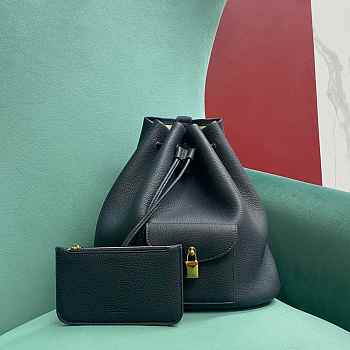 Fortok Loro Piana Extra Drawstring Backpack Black 25 x27x14cm