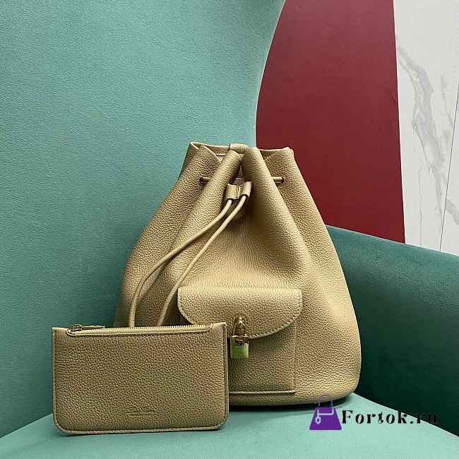 Fortok Loro Piana Extra Drawstring Backpack Beige 25 x27x14cm - 1