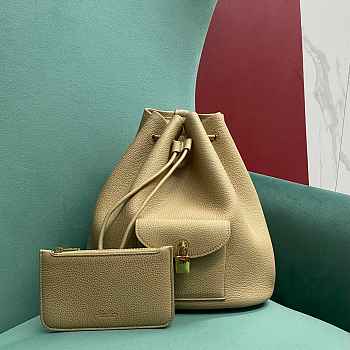 Fortok Loro Piana Extra Drawstring Backpack Beige 25 x27x14cm