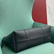 Fortok Loro Piana Ghiera Leather Shopper Tote Bag Black 40x26x18cm - 4