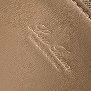 Fortok Loro Piana Ghiera Leather Shopper Tote Bag Brown 40x26x18cm - 6