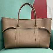 Fortok Loro Piana Ghiera Leather Shopper Tote Bag Brown 40x26x18cm - 4