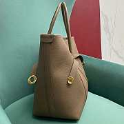 Fortok Loro Piana Ghiera Leather Shopper Tote Bag Brown 40x26x18cm - 3