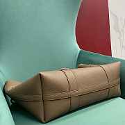 Fortok Loro Piana Ghiera Leather Shopper Tote Bag Brown 40x26x18cm - 2