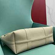 Fortok Loro Piana Ghiera Leather Shopper Tote Bag Cream 40x26x18cm - 3