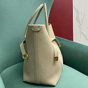Fortok Loro Piana Ghiera Leather Shopper Tote Bag Cream 40x26x18cm - 2