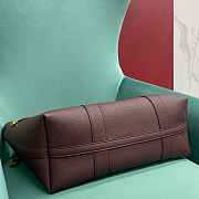 Fortok Loro Piana Ghiera Leather Shopper Tote Bag Rouge 40x26x18cm - 3