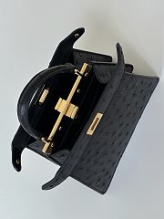 Fortok Fendi Peekaboo Isee U Bag Black Ostrich Leather 20x11x15cm - 6