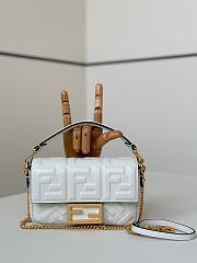 Fortok Fendi Baguette FF Logo Bag White 19×5×12cm - 1