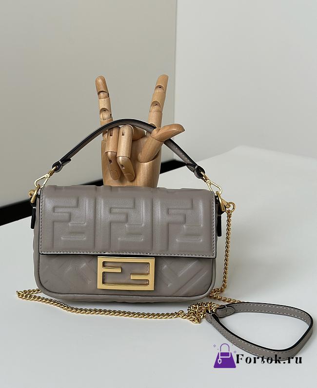 Fortok Fendi Baguette FF Logo Bag Ebony 19×5×12cm - 1