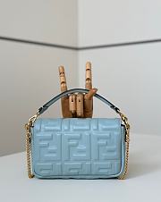 Fortok Fendi Baguette FF Logo Bag Blue 19×5×12cm - 4