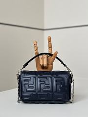 Fortok Fendi Baguette FF Logo Bag Black Silver 19×5×12cm - 2