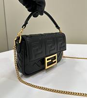 Fortok Fendi Baguette FF Logo Bag Black 19×5×12cm - 6