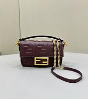 Fortok Fendi Baguette FF Logo Bag Rouge 19×5×12cm - 1