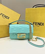 Fortok Fendi Baguette FF Logo Bag Blue Mint 19×5×12cm - 1