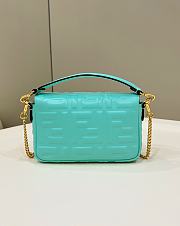 Fortok Fendi Baguette FF Logo Bag Blue Mint 19×5×12cm - 6