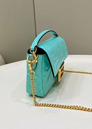 Fortok Fendi Baguette FF Logo Bag Blue Mint 19×5×12cm - 5