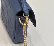 Fortok Fendi Baguette FF Logo Bag Navy Blue 19×5×12cm - 6