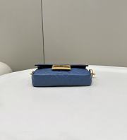 Fortok Fendi Baguette FF Logo Bag Navy Blue 19×5×12cm - 4