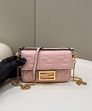 Fortok Fendi Baguette FF Logo Bag Pink 19×5×12cm - 1