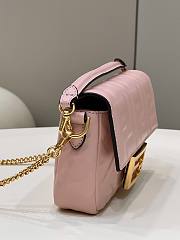 Fortok Fendi Baguette FF Logo Bag Pink 19×5×12cm - 2