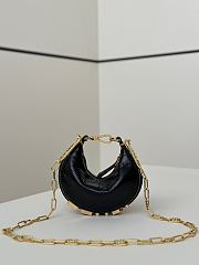 Fortok Fendi Nano Fendigraphy Black Crocodile Leather 16.5x14x5cm - 1