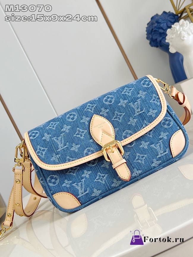 Fortok Louis Vuiiton Diane Denim 15 x 9 x 24 cm - 1