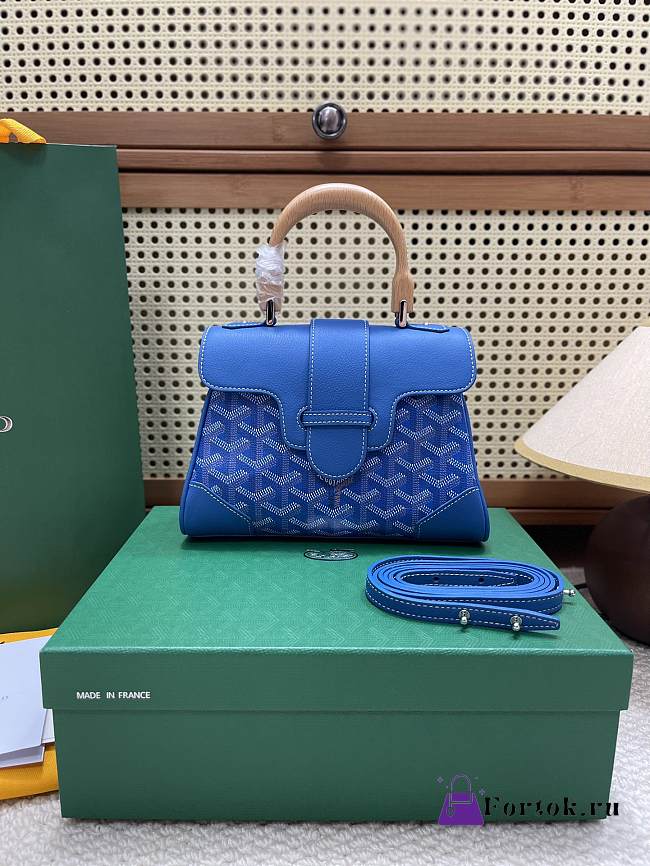 Fortok Goyard Saïgon Souple Mini Bag Blue 20 x 14 x 9 cm - 1