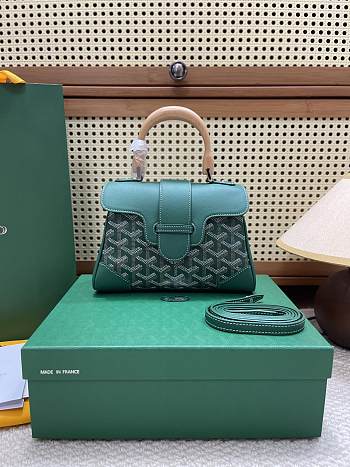 Fortok Goyard Saïgon Souple Mini Bag Green 20 x 14 x 9 cm