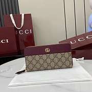 Fortok Gucci GG Marmont bi-colour zip around wallet Rouge 10.5x 19x 2 cm - 1