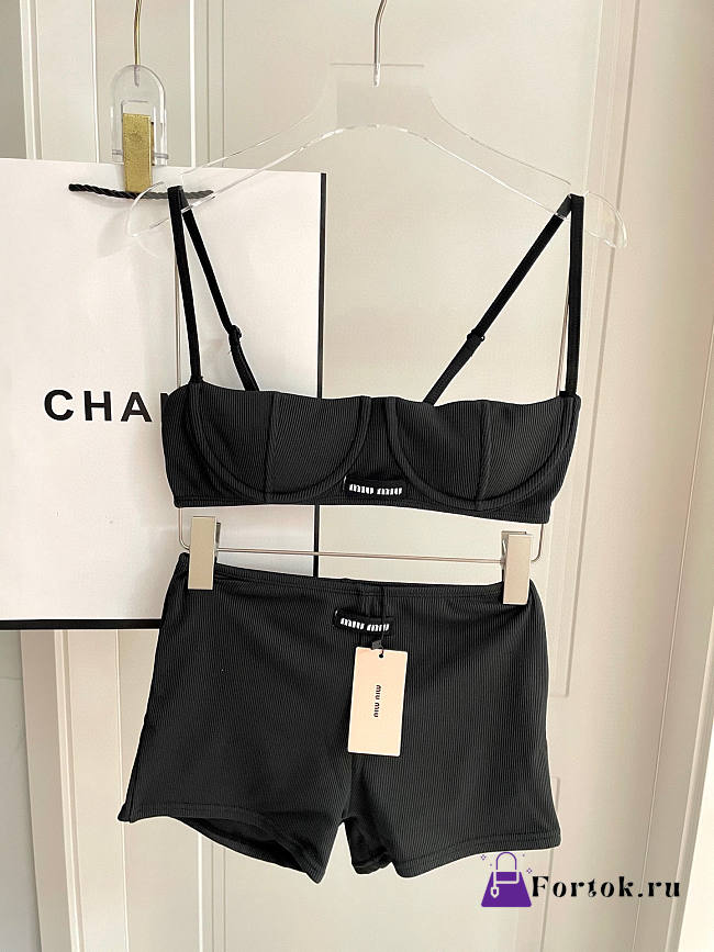 Fortok Miu Miu Bikini Set Black 02 - 1