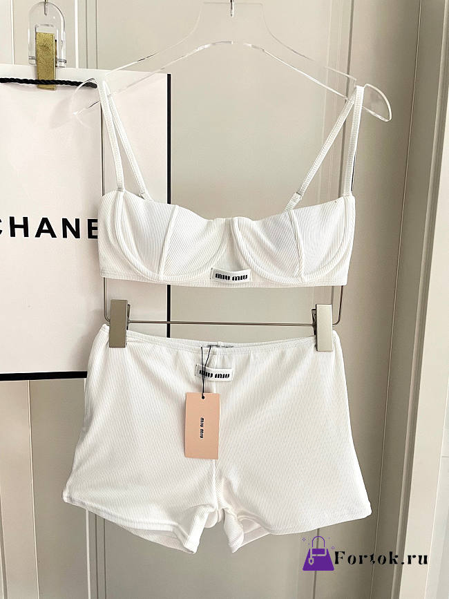 Fortok Miu Miu Bikini Set White  - 1