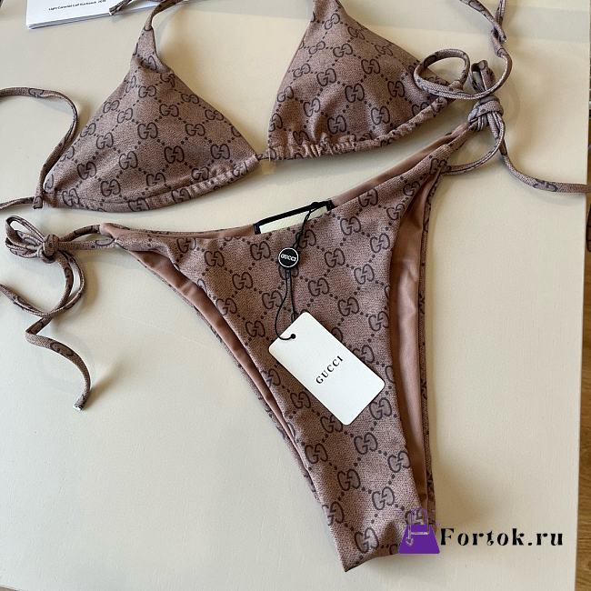 Fortok Gucci Bikini Set Brown  - 1
