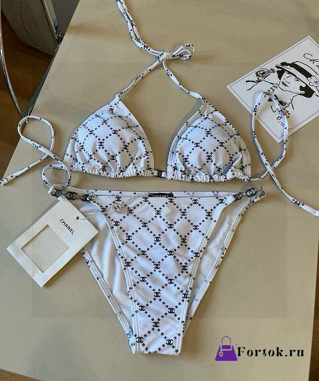 Fortok Chanel Bikini White Set  - 1