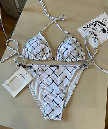 Fortok Chanel Bikini White Set 