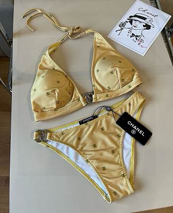 Fortok Chanel Bikini Yellow Set