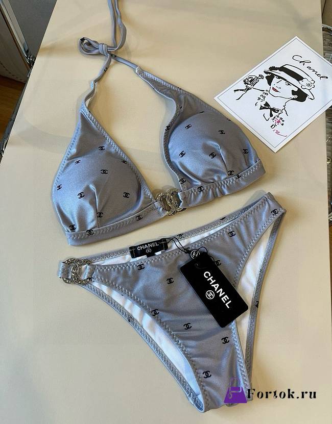 Fortok Chanel Bikini Grey Set - 1