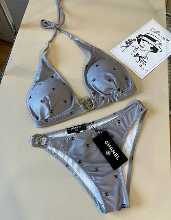 Fortok Chanel Bikini Grey Set