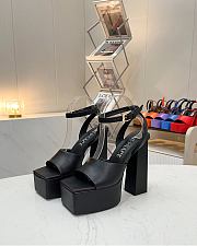 Fortok Versace Medusa Aevitas Satin Platform Sandals Black Heels 14cm, Platform 5 cm - 1
