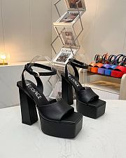 Fortok Versace Medusa Aevitas Satin Platform Sandals Black Heels 14cm, Platform 5 cm - 2