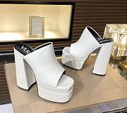 Fortok Versace Women's Sandals White Heels 14 cm, Platform 5cm - 6