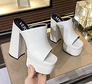 Fortok Versace Women's Sandals White Heels 14 cm, Platform 5cm - 5