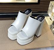 Fortok Versace Women's Sandals White Heels 14 cm, Platform 5cm - 4