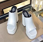 Fortok Versace Women's Sandals White Heels 14 cm, Platform 5cm - 2