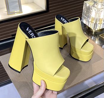 Fortok Versace Women's Sandals Yellow Heels 14 cm, Platform 5cm
