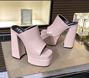 Fortok Versace Women's Sandals Pink Heels 14 cm, Platform 5cm - 1