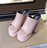 Fortok Versace Women's Sandals Pink Heels 14 cm, Platform 5cm - 4