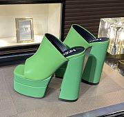 Fortok Versace Women's Sandals Green Heels 14 cm, Platform 5cm - 6